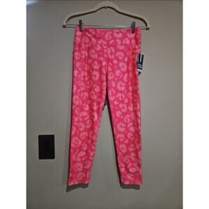 DSG Girls XL Pink Leopard Performance Capri Leggings Mid Rise NWT